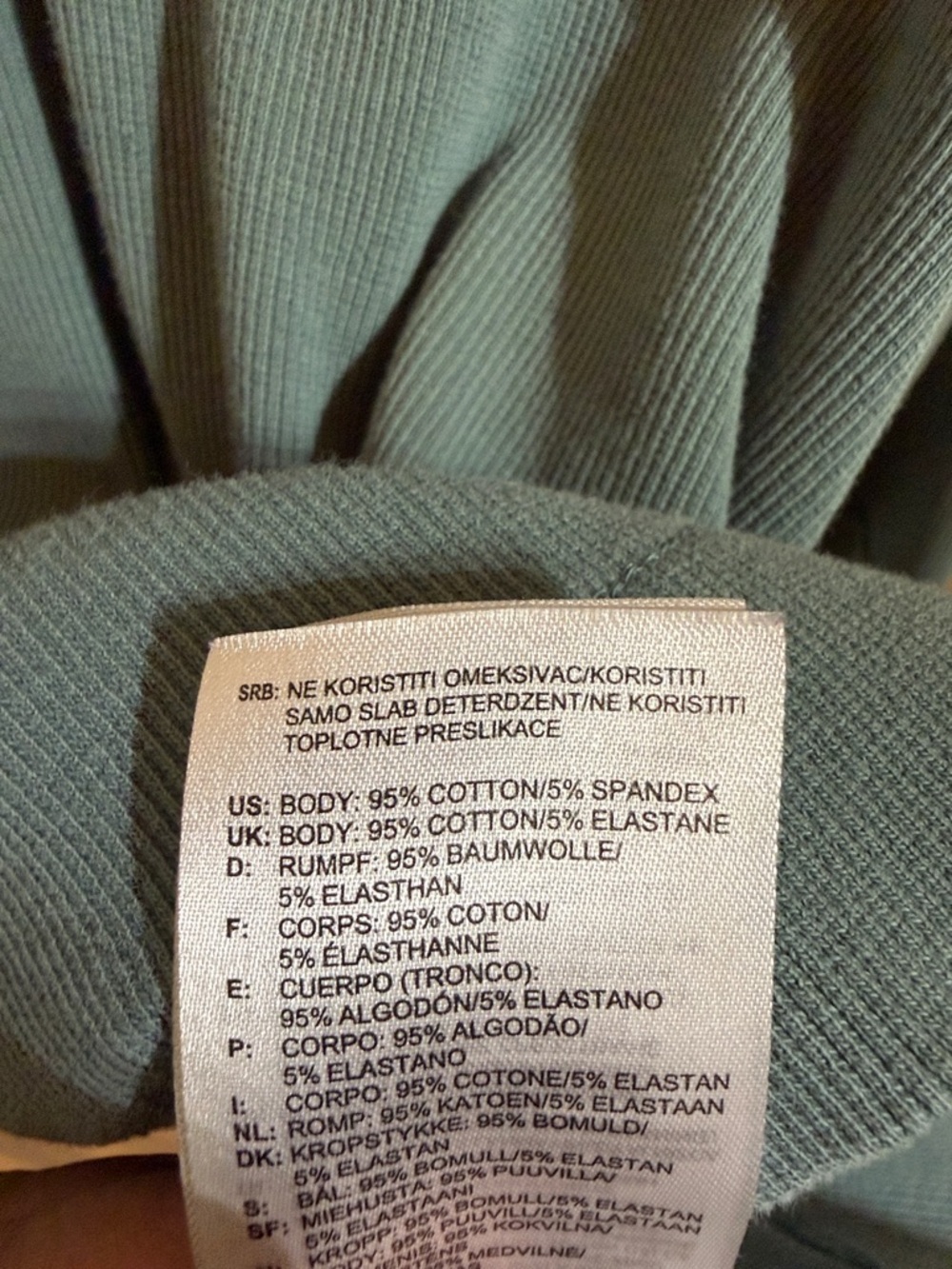 adidas Sage Green Cropped Hoodie with Light Grey Shoulder Stripes - Picture 4 of 5